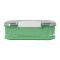 Stainless Steel Lunch Box, 3 Compartments & Cutlery, Green, 16cm (W) x 23cm (H) x 5cm (D), 2523C