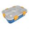 Stainless Steel Lunch Box With 3 Compartments, 850ml Capacity, Blue, 70691