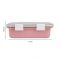 Stainless Steel Lunch Box, 3 Compartments, 850ml, Pink, 11cm (W) x 16.5cm (H) x 5cm (D), 70691