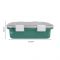 Stainless Steel Lunch Box, 3 Compartments, 850ml, Green, 16.2cm (W) x 22.2cm (H) x 6.5cm (D), 70691