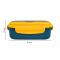 Plastic Lunch Box, 2 Compartments & Cutlery, 1100ml, Yellow & Blue, 8.5cm (W) x 15.5cm (H) x 5.5cm (D), Yk-0225