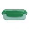 Plastic Lunch Box, 2 Compartments & Cutlery, 1100ml, Green, 9cm (W) x 16cm (H) x 5cm (D), Yk-0225