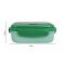 Plastic Lunch Box, 2 Compartments & Cutlery, 1100ml, Green, 9cm (W) x 16cm (H) x 5cm (D), Yk-0225