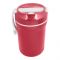 Plastic Lunch Box, 3 Compartments & Cutlery & 330ml Soup Cup, 1500ml, Red, 10.5cm (W) x 15.5cm (H) x 6.5cm (D), Zb-6325