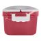 Plastic Lunch Box, 3 Compartments & Cutlery & 330ml Soup Cup, 1500ml, Red, 10.5cm (W) x 15.5cm (H) x 6.5cm (D), Zb-6325