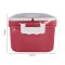 Plastic Lunch Box, 3 Compartments & Cutlery & 330ml Soup Cup, 1500ml, Red, 10.5cm (W) x 15.5cm (H) x 6.5cm (D), Zb-6325