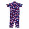 Basix Girls Strawberry Short Sleeves Nightwear, Navy Blue, 2 Piece Set, GRL-170