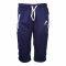 Basix Men's Moisture Wicking Mesh 3 Quarter Shorts With Zipper Pockets, Navy & White, M3Q-1006