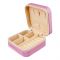 Portable Mini Shiny Jewelry Storage Organizer Box For Rings, Earrings & Necklaces, Baby Pink, 100586