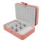 Portable Artificial Leather Jewelry Storage Organizer Box For Rings, Earrings & Necklaces, Pink, 100595