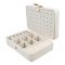 Portable Artificial Leather Jewelry Storage Organizer Box For Rings, Earrings & Necklaces, Beige, 100595