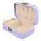 Portable Leather Jewelry Storage Organizer Box For Rings, Earrings & Necklaces, Purple, 100782