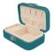 Portable Leather Jewelry Storage Organizer Box For Rings, Earrings & Necklaces, Green, 100782