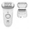 Braun Silk-epil 9 Wet & Dry Epilator With 2 Pouches, Shave, Trim & Epilate, Facial Hair Removal, White & Silver, 9705