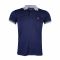 Basix Men's Navy Blue Textured Jacquard Collar Polo With Embroidered Logo, MPS -102