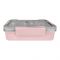 Stainless Steel 3 Partitions Lunch Box, 25cm (H) x 18cm (W) x 7.5cm (D), Pink