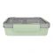 Stainless Steel 3 Partitions Lunch Box, 24.5cm (H) x 17.5cm (W) x 7.5cm (D), Green