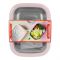 Tedemei Steel Lunch Box, 1.4 Liter Capacity, Pink, 19.5cm (H) x 13.5cm (W) x 7.5cm (D), 6863