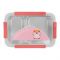 Happy Steel 2 Partitions Lunch Box, 20.5cm (H) x 12.5cm (W) x 6.5cm (D), Pink