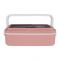 Wonderful Stainless Steel Lunch Box With Spoon & Fork, 18.5cm (H) x 11cm (W) x 6cm (D), Pink