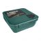 Plastic Lunch Box With Crockery & Cutlery, 1100ml Capacity, Green, 53002