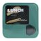 Plastic Lunch Box With Spoon, 1100ml Capacity, Green, 13cm (H) x 13cm (W) x 5cm (D), 53002