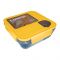 Plastic Lunch Box With Spoon, 1100ml Capacity, Blue, 13cm (H) x 13cm (W) x 5cm (D), 53002