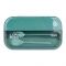 Plastic Lunch Box With Spoon, 1100ml Capacity, Green, 0 21.5cm (H) x 12cm (W) x 6cm (D), 335