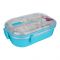 Stainless Steel 2 Partitions Lunch Box With Crockery & Cutlery, Frozen