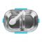 Stainless Steel 2 Partitions Lunch Box With Spoon, 18.5cm (H) x 12cm (W) x 5cm (D), Frozen