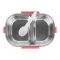 Stainless Steel 2 Partitions Lunch Box With Spoon, 18.5cm (H) x 12cm (W) x 5cm (D), Hello Kitty