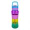 Trendy Hello Beauty Plastic Water Bottle With Straw & Easy to Carry Handle, One Click Open, 19.5cm (H) x 7cm (W), Purple