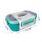 Homeatic Stainless Steel Lunch Box With Cutlery, 850ml, 6.9in (H) x 3.7in (W) x 2.4in (D), Green, HMT-007