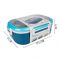 Homeatic Plastic Lunch Box With Cutlery, 1100ml, 6.9in (H) x 3.7in (W) x 2.4in (D), Blue, HMT-008