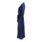 Flourish 2-Piece Satin Silk and Delicate Lace Nightdress With Nighty and Ankle-Length Robe, Navy Blue, FLW-5984