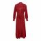 Flourish 2-Piece Satin Silk and Delicate Lace Nightdress With Nighty and Ankle-Length Robe, Maroon, FLW-5984