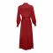 Flourish 2-Piece Satin Silk and Delicate Lace Nightdress With Nighty and Ankle-Length Robe, Maroon, FLW-5984