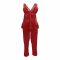 Flourish 3-Piece Satin Silk and Delicate Lace Nightdress Wih Pajama Set & Mid Length Robe, Maroon, FLW-6103