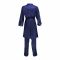 Flourish 3-Piece Satin Silk and Delicate Lace Nightdress With Pajama Set & Mid Length Robe, Navy Blue, FLW-6102