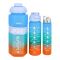 AJF Gradient Plastic Water Bottles 3 In 1 Set, 2000ml+700ml+260ml, Leak-Proof, BPA-Free, Assorted Colors, 3 In 1-Pack