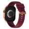 Zero 2.04" Amoled Curved Display Delta Smart Watch, BT Calling, IP67 Water Resistant, Gold Dial With Masala Red Strap