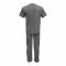 Basix Men's Checkered Power Stretch Henley Knitted Loungewear, 2-Piece Set, Charcoal, LW-822