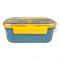 Plastic Lunch Box With Cutlery, 1250ml, Yellow, 6cm (H) x 14cm (W) x 9.5cm (D), (1004) 0001001