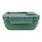 Plastic Lunch Box With Cutlery, 1100ml, Green, 6cm (H) x 12.5cm (W) x 10.5cm (D), (1800) 0001003