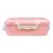 Plastic Lunch Box With Cutlery, Pink, 5.5cm (H) x 16.5cm (W) x 10cm (D), (SH-203) 0001004