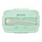 Plastic Lunch Box With Cutlery, Green, 5.5cm (H) x 16.5cm (W) x 10cm (D), (SH-203) 0001004