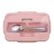 Plastic Lunch Box With Metal Cutlery, Pink, 5.5cm (H) x 16.5cm (W) x 10cm (D), (SH-203) 0001004