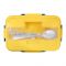 Plastic Lunch Box With Metal Cutlery, Yellow, 5.5cm (H) x 16.5cm (W) x 10cm (D), (SH-203) 0001004