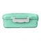 Plastic Lunch Box With Metal Cutlery, Green, 5.5cm (H) x 16.5cm (W) x 10cm (D), (SH-203) 0001004