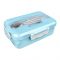 Plastic Lunch Box With Metal Cutlery, Light Blue, (SH-203) 0001004